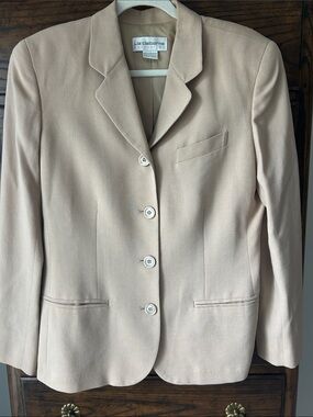 Liz Claiborne Light Tan Tailored Four-Button Blazer, Size 10